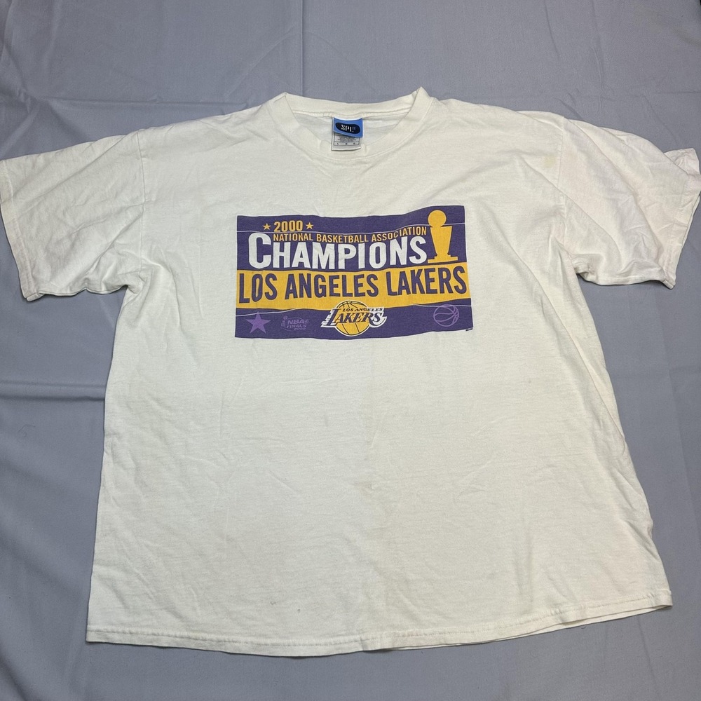 Vintage Los Angeles Lakers Shirt Mens Large White NBA Basketball SPL 28 2000 Y2K